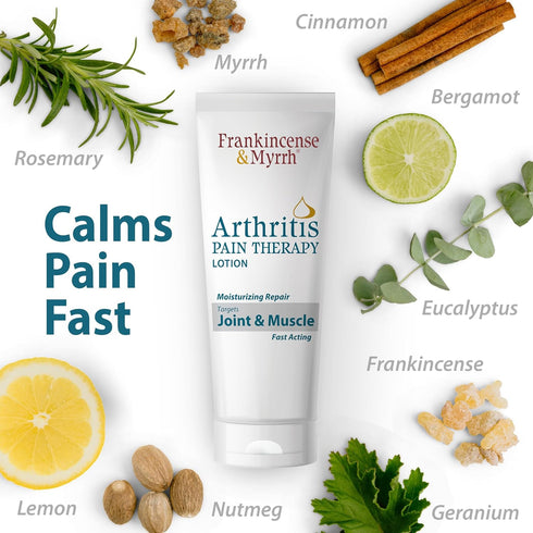 FRANKINCENSE & MYRRH Arthritis Pain Therapy Lotion – Pain Relief Creams for Sciatica, Lower Back, Neck, and Shoulders