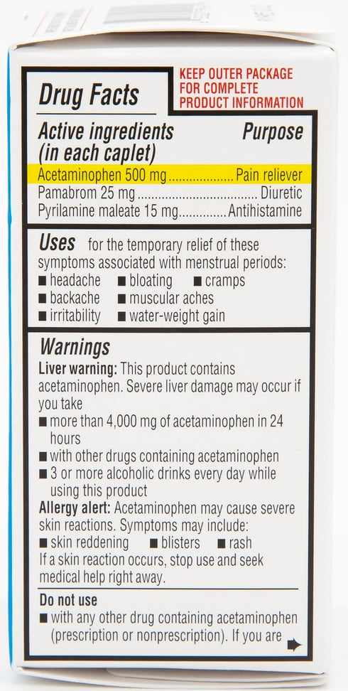 Quality Choice Maximum Strength Menstrual Pain Relief, Multi Symptom Caplets, 20 Count Package