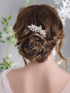 Kercisbeauty Wedding Bridal Rhinestone Crystal Leaf Hair Comb - Rose Gold Slide for Bridesmaids, Prom, Bun Hair