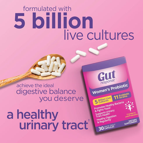 Women’s Probiotic, 5 Billion CFU, Supports UT & Feminine Health, Cranberry Extract, Non-GMO, 30 Capsules