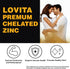 Lovita Zinc 50mg - Potent Highly-Absorbed Chelated Zinc Supplements, Picolinate & Bisglycinate - Vegan, Gluten Free,