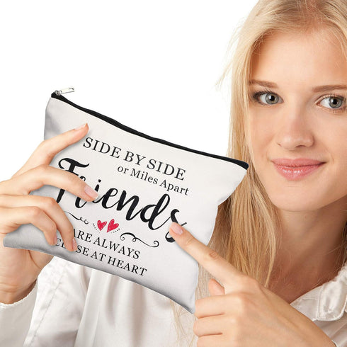 Weewooday 5 Pcs Friend Gifts Cosmetic Bags - Friendship Makeup Bags for Women Party Favors