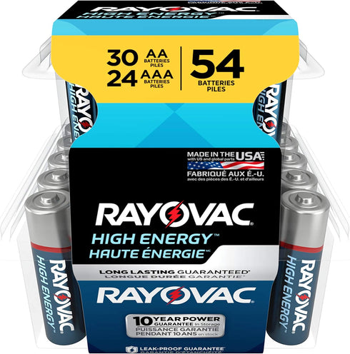 Pack, 30 24 (54 Count) Rayovac AA Batteries & AAA Batteries Combo AA and AAA Battery