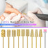 Honoson 10 Pcs Nail Drill Bits Set, 3/32 Inch Tungsten Carbide Bits for Nail Tech, Manicure Pedicure Tools (Gold)