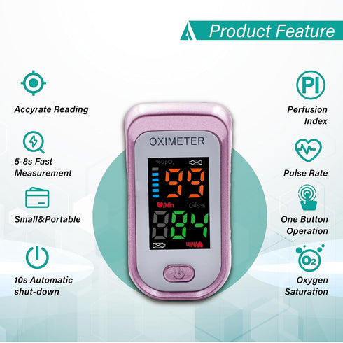 Pulse Oximeter Fingertip - Blood Oxygen Saturation Monitor with Large LED Screen, Lanyard Included (Sports & Aviation