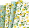 Generic AnyDesign 12 Sheets Summer Lemon Wrapping Paper, Watercolor Lemon Flowers Gift Wrap Paper for Summer Birthday