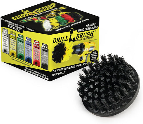 Ultra Stiff 4-Inch Electric Spin Scrubber - Industrial Cleaning Supplies for BBQ, Grates, Outdoor Deck