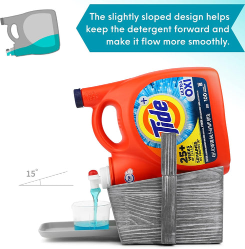 Besuerte Laundry Detergent Stand - Farmhouse Shelf, Liquid Detergent Holder, Laundry Soap Organizer for Laundry Room