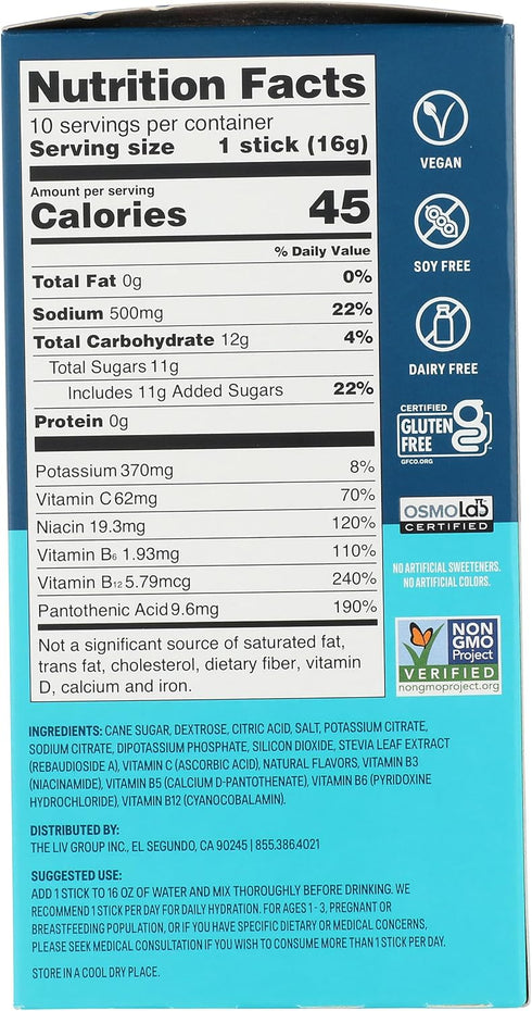 LIQUID IV Tropical Punch Hydration Drink Mix, 10 Count, 5.64 OZ for Instant Hydration