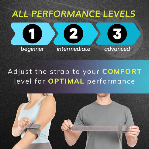 BraceAbility Court Comfort Tennis Elbow Brace for Women and Men, Sports Elbow Support Forearm Strap with Compression