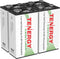 Tenergy Centura 9V NIMH Rechargeable Batteries, 200mAh Low Self-Discharge, 4 Pack