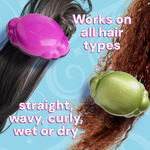 Knot Genie Detangling Hair Brush for Kids, Fairy Pink | Perfect for Curly Hair, Gently Separate Tangles