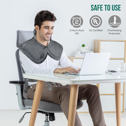 Snailax Heating Pad for Back Pain Relief - FSA HSA Eligible, Electric Large Heating Pad, Grey