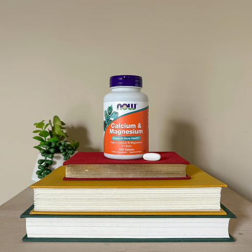 NOW Foods Supplements, Calcium & Magnesium 2:1 Ratio, 100 Tablets, High Potency, Supports Bone Health