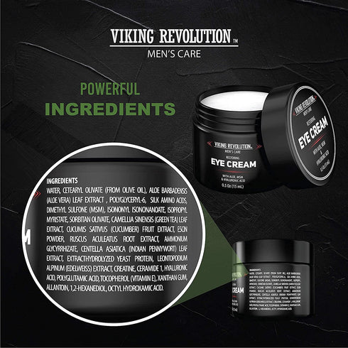Natural Eye Cream for Men, Anti Aging, Dark Circle Treatment, Men's Eye Moisturizer Wrinkle Cream, 2 Pack