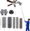 Duster with Extension Pole for Cleaning Ceiling Fans, High Ceilings, and Low Places, Gray