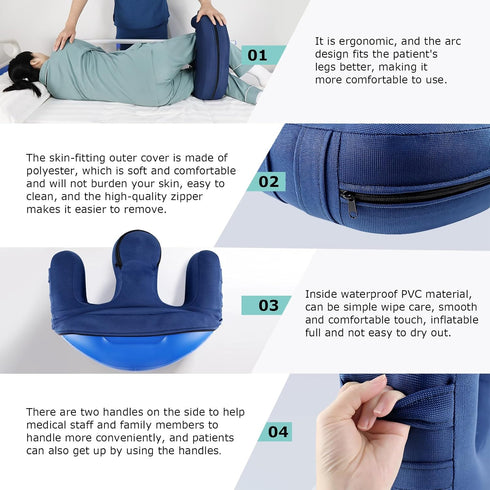 YHK Inflatable Turning Device, Bedridden Turnover Pillow, Prevent Muscle Atrophy with Polyester Removable Pillowcase
