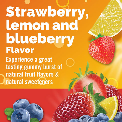 Emergen-C 750mg Vitamin C Gummies for Adults - Immune Support, Gluten Free, Strawberry, Lemon, Blueberry - 45 Count
