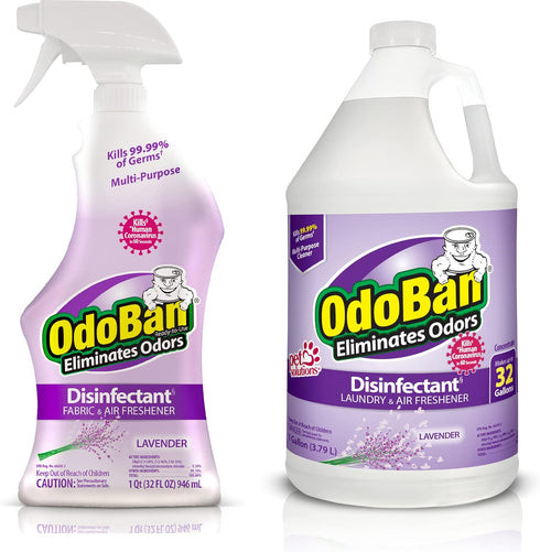 OdoBan Ready-to-Use Disinfectant and Odor Eliminator, Made in the USA, Lavender Scent,