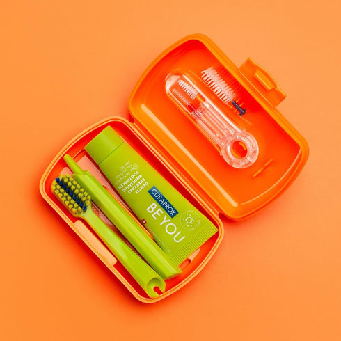 Set Set Curaprox Ortho Travel Braces & On-the-Go Oral Care | Ultra Soft Brush + Whitening Toothpaste | Compact