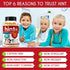 Hint Brain Memory Supplements for Kids & Teens, Omega 3 Vitamins, Low Sugar 60 Gummies for Focus & Eye Support