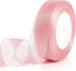 Pink Ribbon 1 Inch x 50 Yards for Flower Bouquets, Sheer Tulle Ribbon for Gift Wrapping, Crafts, Wedding Decorations
