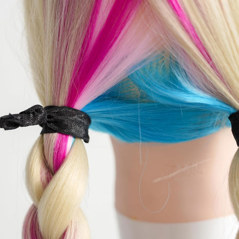 MEEDEE 100 Pack Black Elastic Hair Ties No Crease Soft Ribbon Ouchless Hair Ties for Women