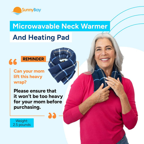 SunnyBay Microwave Heating Pad, Microwavable Moist Heated Neck and Shoulder Wrap, 26x5 Inches for Pain Relief