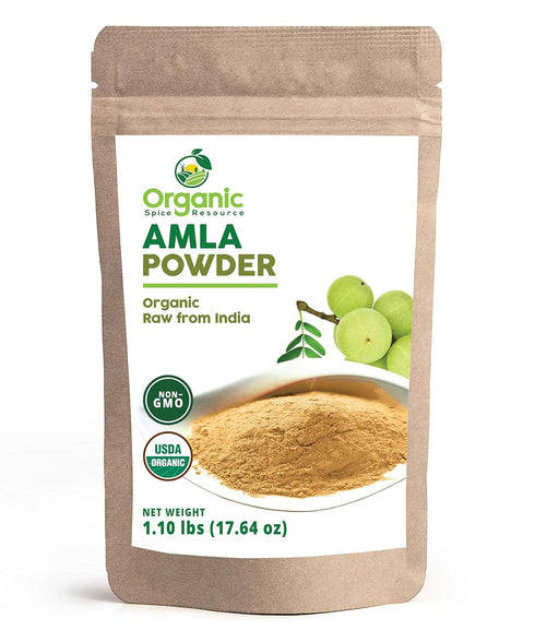 Organic Amla Powder - 1.10 lbs (17.64 oz) - 100% Raw and Natural, USDA Organics