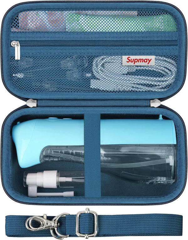 Hard Travel Case for Water Flosser Teeth Picks, Portable Oral Irrigator Storage Holder with Zipper Mesh Bag for USB