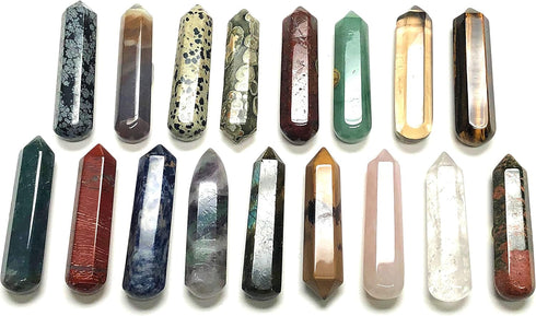 60MM All Natural Gemstone Crystal Wand (2"+) with Velvet Pouch - Smoky Quartz
