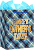 FaCraft Fathers Day Gift Bag - Large 13" Happy Fathers Day Gift Bag with Tissue Paper and Handle