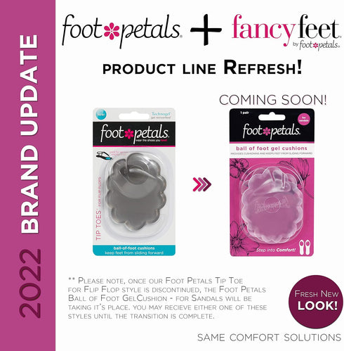 Foot Petals Ball of Foot Cushions, Long Lasting Pain Relief, Women's High Heel Insert 1 Pair, Gel with Toe Post