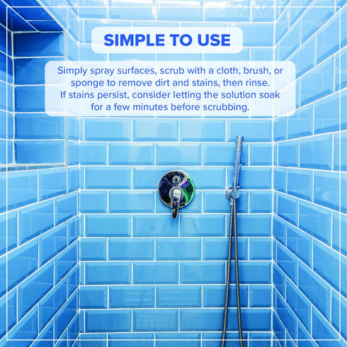 Tillbrook 32 oz Fiberglass Shower Cleaner - Fiberglass Cleaner for Bathtubs, Showers, Tile, Faucets & Bathrooms - Helps