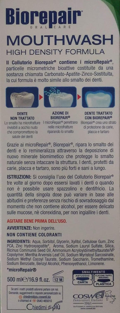 Biorepair Collutorio Mouthwash 500ml/16.9 fl.oz, Pack of 2