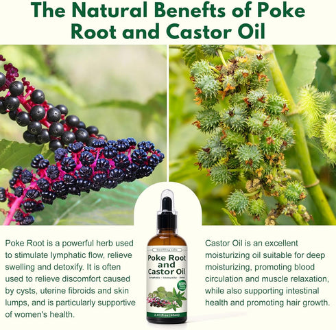 Smelling salts 2 2 oz Poke Root and Castor Oil - x fl Poke Root Oil Organic with Vitamin E - Supports Swollen Lymph