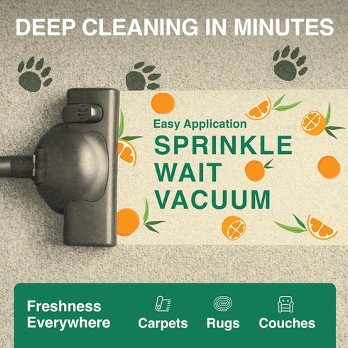 Carpet Freshener & Deodorizer Powder, Pet Odor Eliminator with Natural Sweet Orange Scent, 31oz