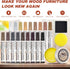 Furniture Repair Kit with 18 Colors Wood Repair Markers Set, Wood Polish Wax, Pens for Scratches, Stains, Tables,