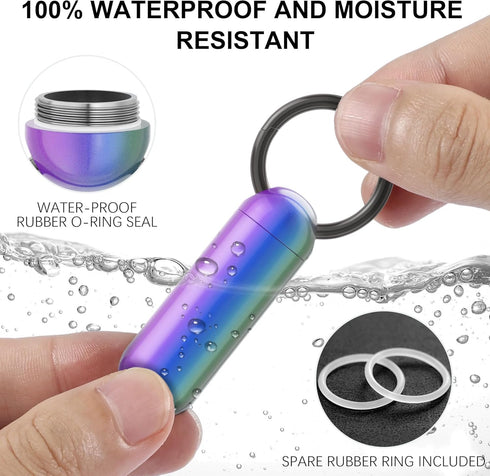 Small Pill Case Keychain, Portable Pill Container, Waterproof Titanium Pocket Pill Organizer, Tiny Pill Holder Bottle