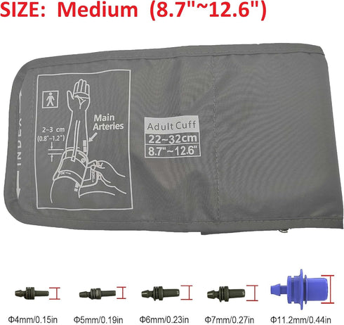 Medium Easy Wrap Blood Pressure Cuff for Thin Arms, Compatible with Omron 8.7~12.6 Inches, Adult Cuff Only - 5