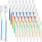 300 Pieces Disposable Toothbrushes, Individually Wrapped Medium Soft Manual Travel Toothbrush Set for Adults, 6 Colors