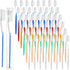 300 Pieces Disposable Toothbrushes, Individually Wrapped Medium Soft Manual Travel Toothbrush Set for Adults, 6 Colors