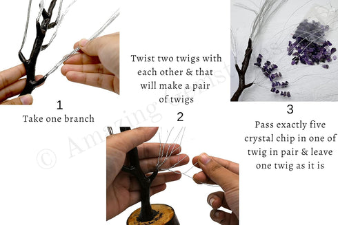 Multi Gemstone Chakra Decor Crystal Tree DIY Kits for Adults Kids, Makes a Perfect Office Table Feng Shui Tree Holistic