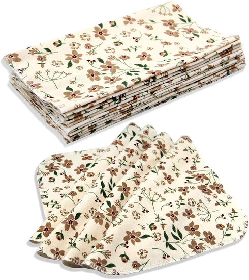 PINOWU Reusable Paper Towels, Cotton Cloths (12pcs), Absorbent Kitchen Dishcloths, Washable Paperless Towels