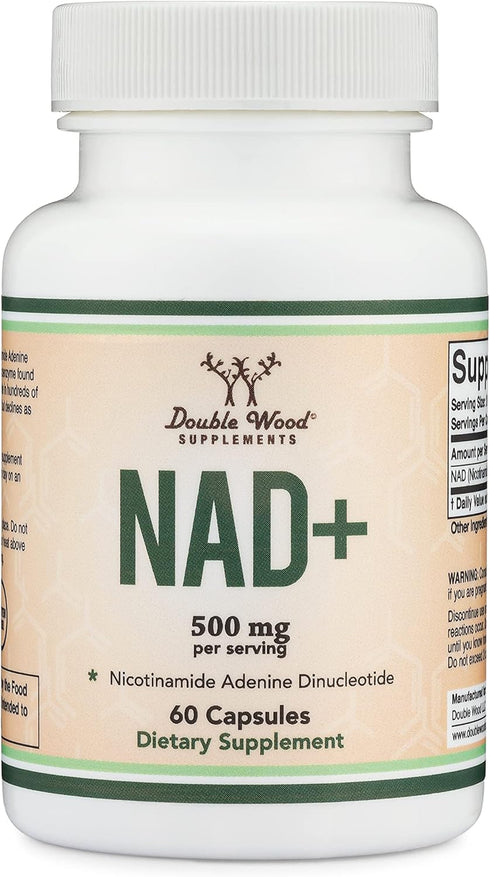 NAD Supplement - 500mg of 95% Pure NAD+ Per Serving, 30 Day Supply - Vegan Safe, Non-GMO by Double Wood