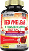90 Vegan Capsules of 18250mg Red Vine Leaf Extract - with Horse Chestnut, Beet Root, Ginger - Herbal Supplement for