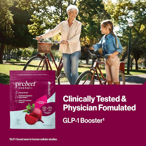 prebeet Prebiotics Drink, Akkermansia, GLP-1, Fiber Supplement for Gut Health for Women & Men, 180 g (30 Servings)