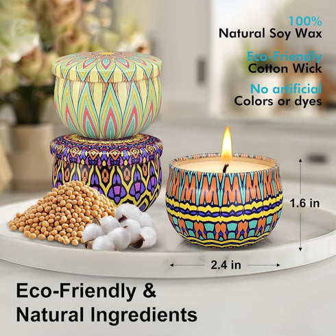 Soyyla Set, 12 Pack 300 Scented Candles Gift Candles for Home Scented, Hour Long Lasting Soy Candle, Birthday Gifts