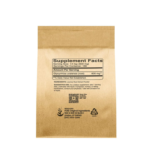 Pure Original Ingredients Licorice Extract (4oz) Non-GMO, Mulethi Powder