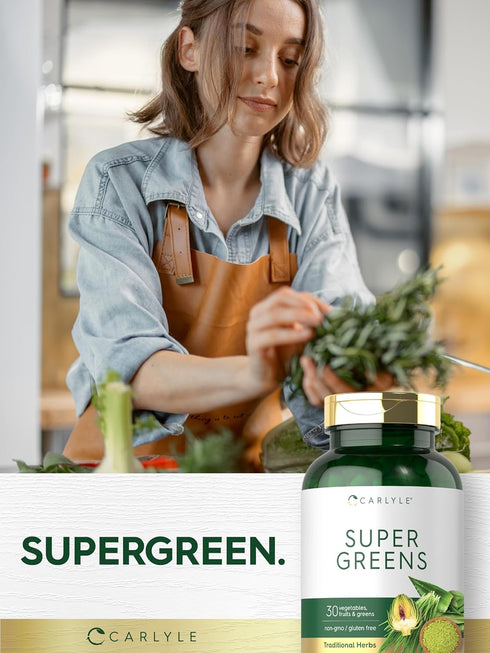 Carlyle Super Greens Capsules | 250 Count | Non-GMO Gluten Free Supplement